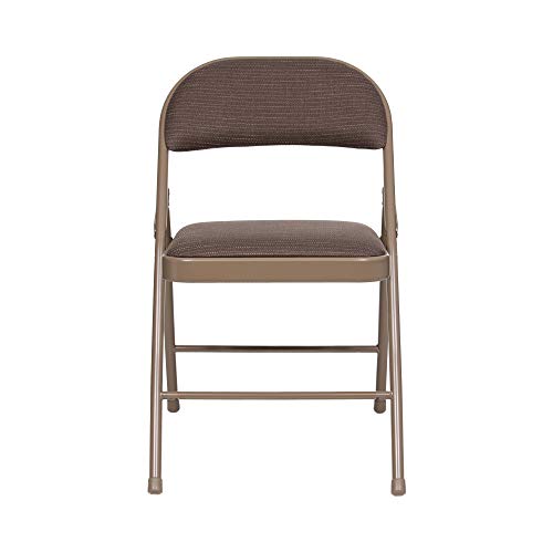 OEF Furnishings (4 Pack) Fabric Upholstered Steel Folding Chair, Star Trail Brown