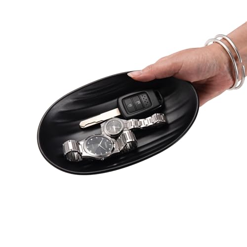 Feyarl Key Bowl Black Ring Dish Small Decorative Jewellery Organizer Tray Plate Oval Trinket Dish for entryway Dresser Decor - Cosy Home Interiors Feyarl Key Bowl Black Ring Dish Small Decorative Jewellery Organizer Tray Plate Oval Trinket Dish for entryway Dresser Decor - Image 7