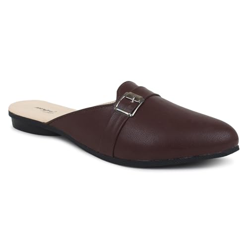 Image of Todhwear Flats Slip On Backless Loafers Womens Slides Shoes Office Mules | Casual Flats Slides Mules for All Day Comfort | Flat Fashion Sandals |