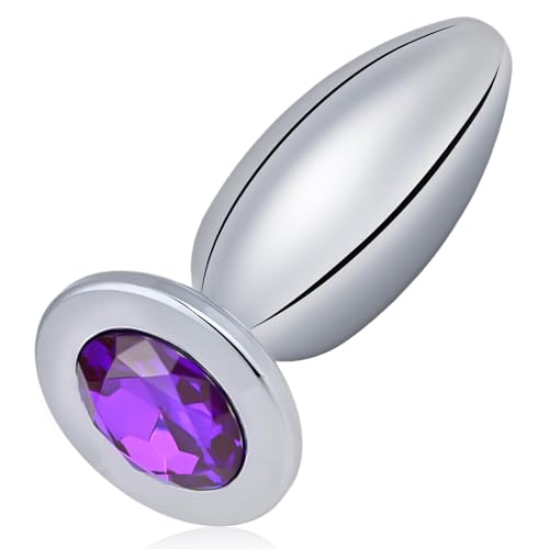 SXOVO Plug Anale Dilatatore in Metallo Plug Anale a Proiettile per Stimolazione della Prostata Butt Plug Analesex Toy con Diamante Viola Toys Sessuali per Donna Uomini Coppie