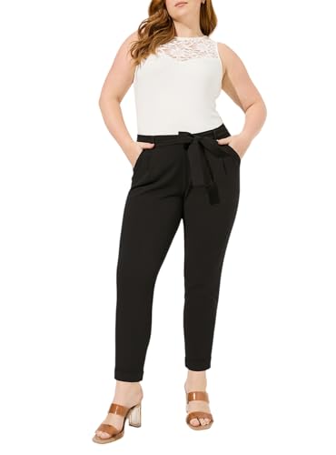 Torrid Women's Plus Size Pants - Pull-On Taper Stretch Crepe High-Rise Tie-Front Pant