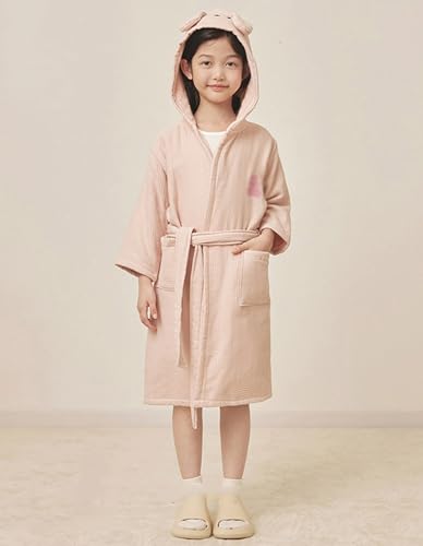 Boys Girls Bathrobe Hooded Soft Towel Robe 100% Cotton Pajama Loungewear Kids Hooded Beach Towel 2-9 Years2