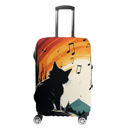 Carry on Luggage Cover Cat Silhouette Suitcase Covers for Luggages Tsa Approved Travel Luggage Sleeve Protector Elastic Suitcase Protector Anti-Scratch Washable Fits 19-30 Inch Case -M
