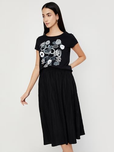 Image of Max Women's Cotton Regular Fit Graphic Printed T-Shirt - Pack of 2