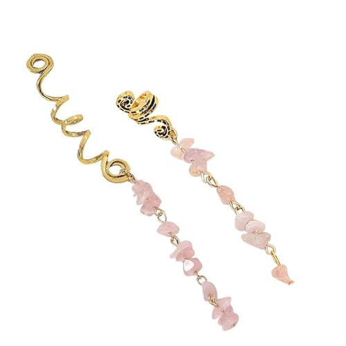 Colgantes de joyería trenzada, 2 piezas de largo y corto vintage de piedra natural, para mujeres, niñas, adolescentes, bodas, festivales, maquillaje, anillos decorativos de aleación, accesorio