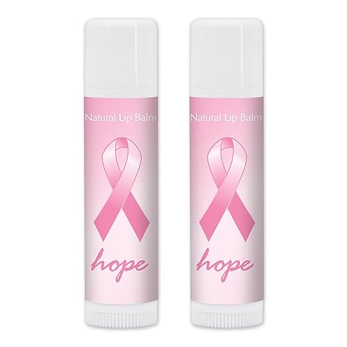 Breast Cancer Awareness Lip Balm - Breast Cancer Awareness Bulk Items - Pink Ribbon - Hope Design (Set of 12)