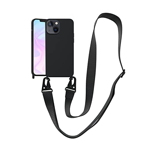 Image of Compatible with iPhone 14 Plus Case with Lanyard Crossbody iPhone Case with Strap Adjustable Shockproof Drop Protection Silicone Phone Cover for iPhone 14 Plus 6.1''