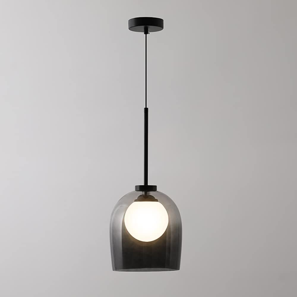 Lustre d'éclairage de chevet en verre anthracite suspension LED moderne 5W G9