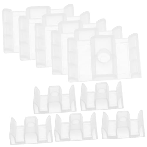 LALAFINA 10 piezas Topes para Puertas de Ducha Corredizas Guías de Fondo de Vidrio Bloque Colisión para Mamparas de Baño Plástico Resistente Fácil Instalación Adecuado para Cabinas y
