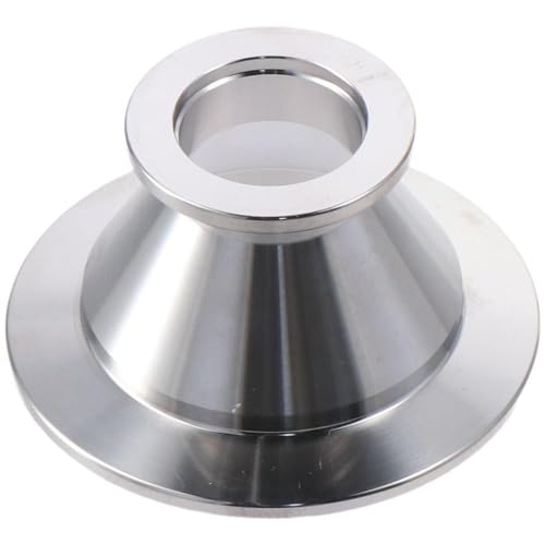 Image of Reducing Pipe Silver Durable ISO-KF Flange Tapered Pipeline KF50 to KF25 Conical Reducer Pipe Fitting