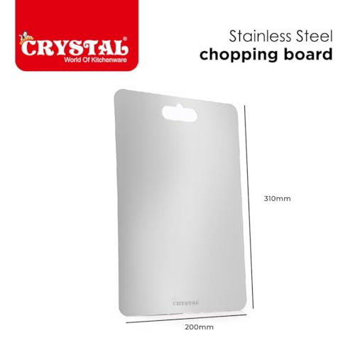 Image of Crystal Stainless Steel Chopping Board | Heavy and Strong | 31 * 20 cm|1 Year Warranty
