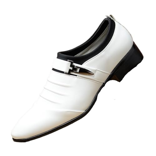 Men's Casual Shoes Slip-on Business Leather Shoes Large Size Trendy Shoes Oxfords(Black,9.5)2