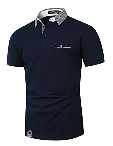 LIUPMWE Polo Homme Manche Courte Casual Golf Tennis Sport Coton Slim Fit T-Shirt,L,Bleu Cover