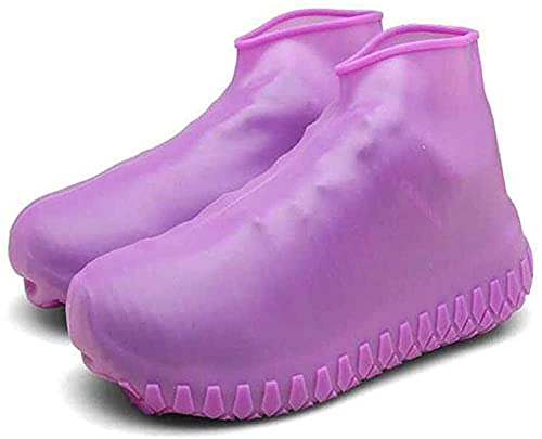 JORSION Rain Boots Shoe Covers, Reusable Waterproof Silicone Shoes Covers,Reusable Easy to Carry for Women, Men, Kids. (L(29cm), Purple)