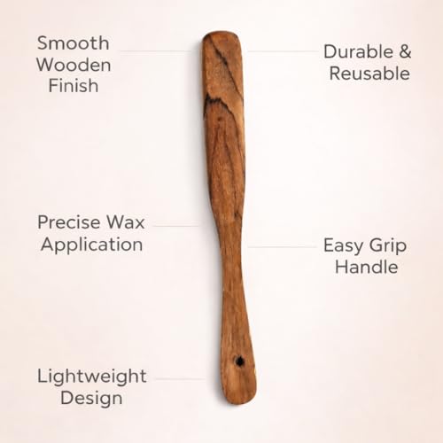 Image of Non-stick Wax Spatula Waxing Applicator Hair Removal Sticks Reusable Scraper Hard for Home Salon Body Use Large Wooden Spatulas for Legs Face Eyebrow Professional Applicators for Women (Wax Spatula)