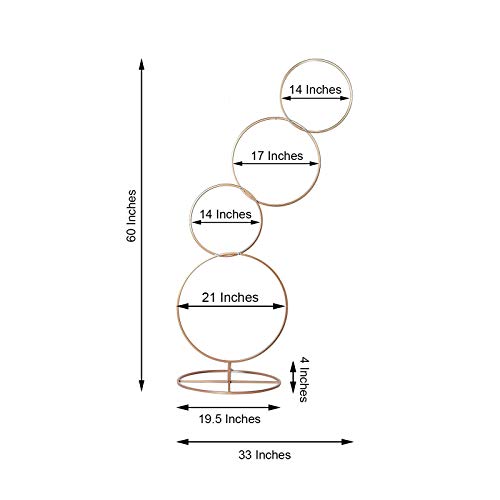 Balsa Circle 5 feet Gold Metal Hoops Pillar Stand Backdrop Decoration Wedding Party Events Reception Catering Accessories Supplies