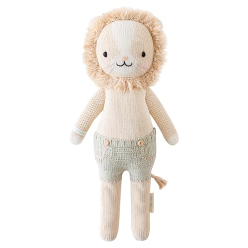cuddle + kind Sawyer the Lion Little 13' Hand-Knit Doll &ndash; 1 Doll = 10 Meals, Fair Trade, Heirloom Quality, Handcrafted in Peru, 100% Cotton Yarn