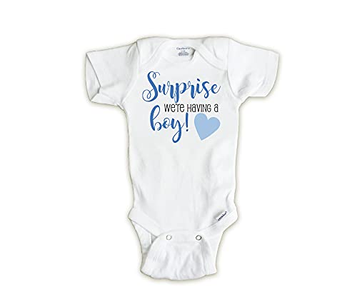 Gender reveal bodysuit, Surprise we're having a BOY,...