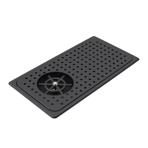 YJSG Glass Rinser, Stainless Steel Sink Cup Rinser, Drip Tray Cup Washer, Silver/Black Middle Size Glass Washer with High Pressure Spray,[b] Black