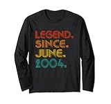 legend since june 2004 tee vintage 2004 birthday anniversary maglia a manica
