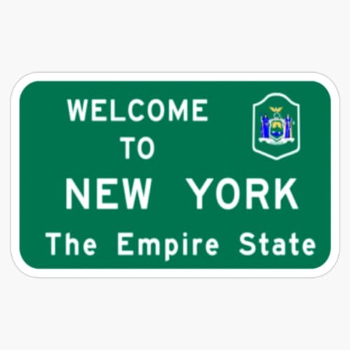 Welcome to New York The Empire State Road Sign Window Bumper Sticker Decal 5