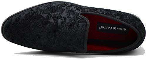 SPK35 Men's Vintage Velvet Flower Designer Dress Loafers Slip On Shoes Classic Tuxedo Dress Shoes4