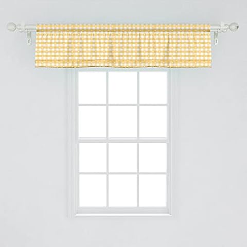 Ambesonne Vintage Gingham Window Valance Set Cover
