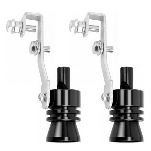 Silenciador de Escape con Sonido Turbo, Silbato de Tubo de Aleación de Aluminio, Potenciador de Sonido para Coche, Accesorio de Silenciador de Ruido Turbo Profundo (Negro*2Pcs)