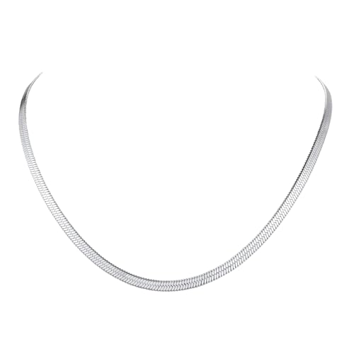 FindChic 3mm Chaine pour Pendentif Serpent 32cm Acier Inoxydable Chaîne pour Femme Elle