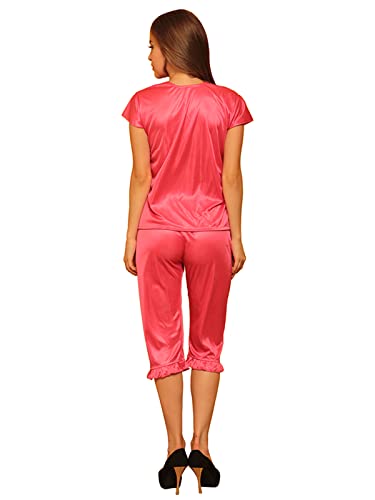 Image of Clovia Women's Satin 4 Pcs Satin Nightwear