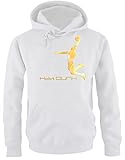 Coole-Fun-T-Shirts Habt Dunk Basketball Slam Dunkin Erwachsenen Sweatshirt mit Kapuze Hoodie Weiss-Gold, Gr.M