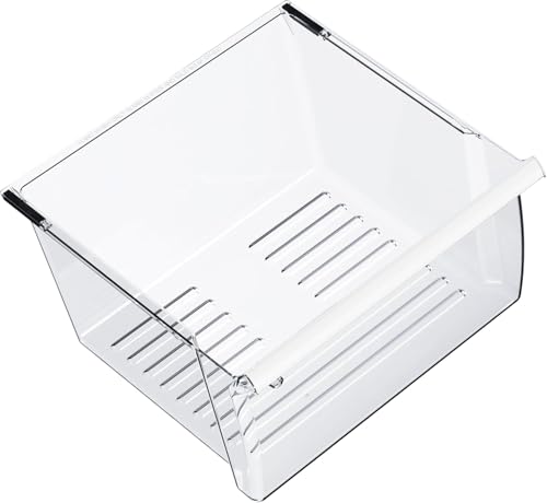 Image of Kojem 2188656 Replacement Crisper Drawer (Upper) Compatible with Whirlpool Kenmore Refrigerator Upper Bin with Humidity Control Plastic (PS) Clear