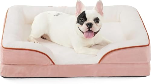 Image of Cutepups Orthopedic Dog Bed Comfortable Dog Mattress for Sleeping, Washable pet Bed for Dogs (Pink /Cream, 4XL)