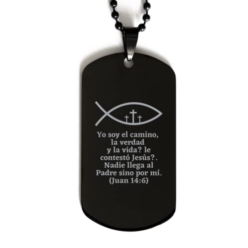 Regalos religiosos para Mujer - Yo Soy el Camino, la verdad y la vida (Juan 14:6) - placa de identidad con cierre deslizante - Pulseras de escalera