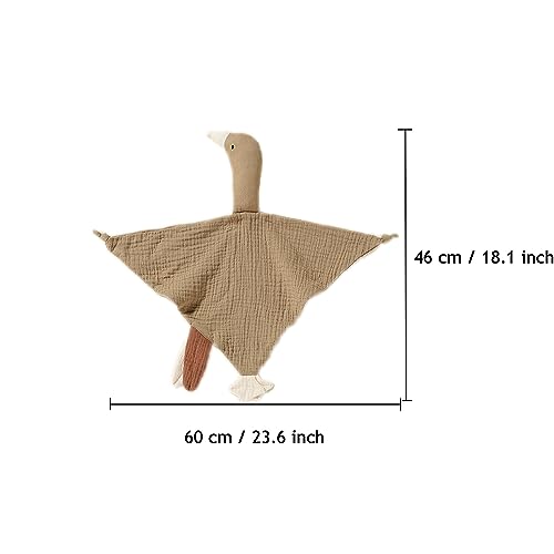 Image of Baby Loveys Security Blankets Cotton Muslin Soft Lovie Cuddly Lovies for Infants Unisex Boy Girls, Cuddle Goose Khaki