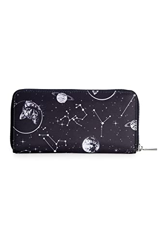 Lost Queen Space Cat Zip Around Wallet Stars Planets Clutch2