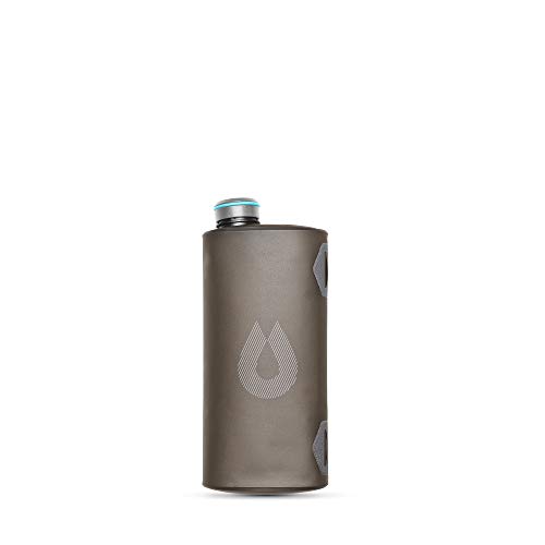 HydraPak Seeker - Collapsible Water Storage (2L/66oz) - BPA & PVC Free Camping Hydration Reservoir - Mammoth Grey