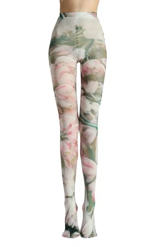 Image of Sahabowi Women Tights, Sheer High Waist Pantyhose, Vintage Control Top Stockings