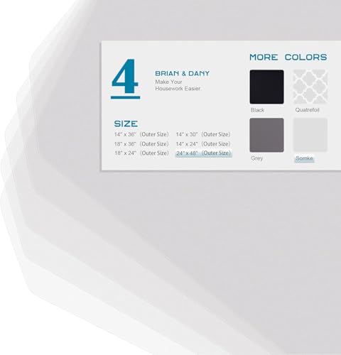 Image of BRIAN & DANY Wire Shelf Liner 24 inch X 48 inch, Heavy Duty Shelf Liners for Wire Shelving, Waterproof Protector Mats, Set of 4, Transparent
