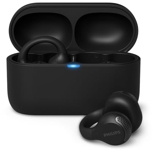PHILIPS, Fone de Ouvido Sem Fio TWS, TAQ2000BK/00, Bluetooth, Design Aberto Ear-Clip, Com Microfone, Até 28 horas de bateria, iPX4, Preto