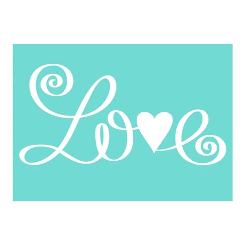 MANGOUSONG Screen Printing Kit,17x13cm Love Silk Screen Stencils Reusable Silkscreen Print Kit for Printing Handbag Decoration Template Seal Tool