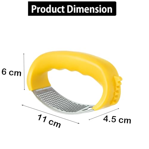 Image of Signamio Garlic Peeler Tool - Versatile Garlic Crusher Mini Hand Press Chopper for Effortless Garlic Preparation, Durable and Easy to Clean Kitchen Essential - Yellow