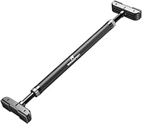 RHINOSPORT Klimmzugstange Türrahmen ohne Schrauben mit Neues Drehbares Zahnradschloss, Klimmzugstange verstellbar 69-92 cm (27.1in-36.2in), Tragkraft bis 200 Kg Pull Up Bar Schwarz