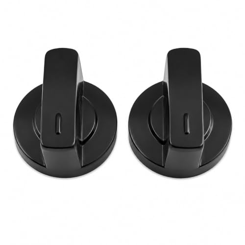 Image of Universal fit Knob for Gas Stove Replacement Parts | Long Lasting, Smooth Operation, Premium PVC On-Off Push Type 8 MM Spindle Black Knob for All Sleek Slim Modal Gas Stov (P1, Pack of 2)