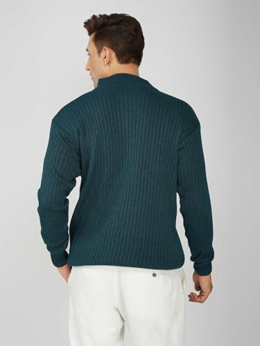 Image of LOQUE Men's Wool Blend Selection Sweater Half Zip High Neck Pullover Warm Casual Winter Wear for Office and Travel