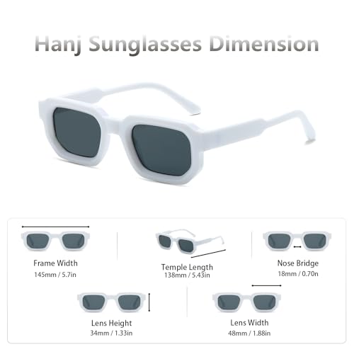 Image of Hanj Rectangle Retro Sunglasses for Women Men Vintage Square Sun Glasses Fashion Classic 90s Shades