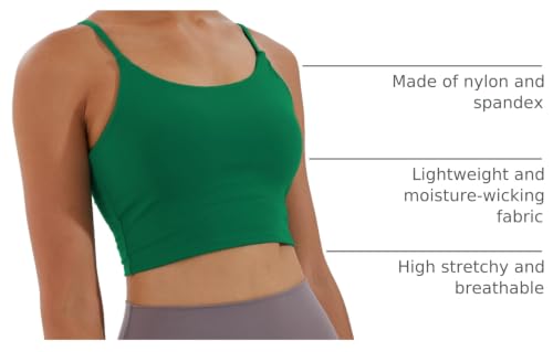Image of Women's Strappy Stretch Sports Bra Longline Yoga Tank Top Fitness Bra Workout Camisole Crop Tops for Teen Girl