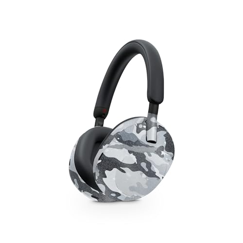 Image of MightySkins Glossy Glitter Skin Compatible with Sony WH-1000XM5 Headphones - Gray Camouflage | Protective, Durable High-Gloss Glitter Finish | Easy to Apply