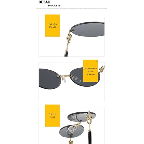 Trendy Oval Sunglasses for Women Men, Retro Fashion Round Shades3