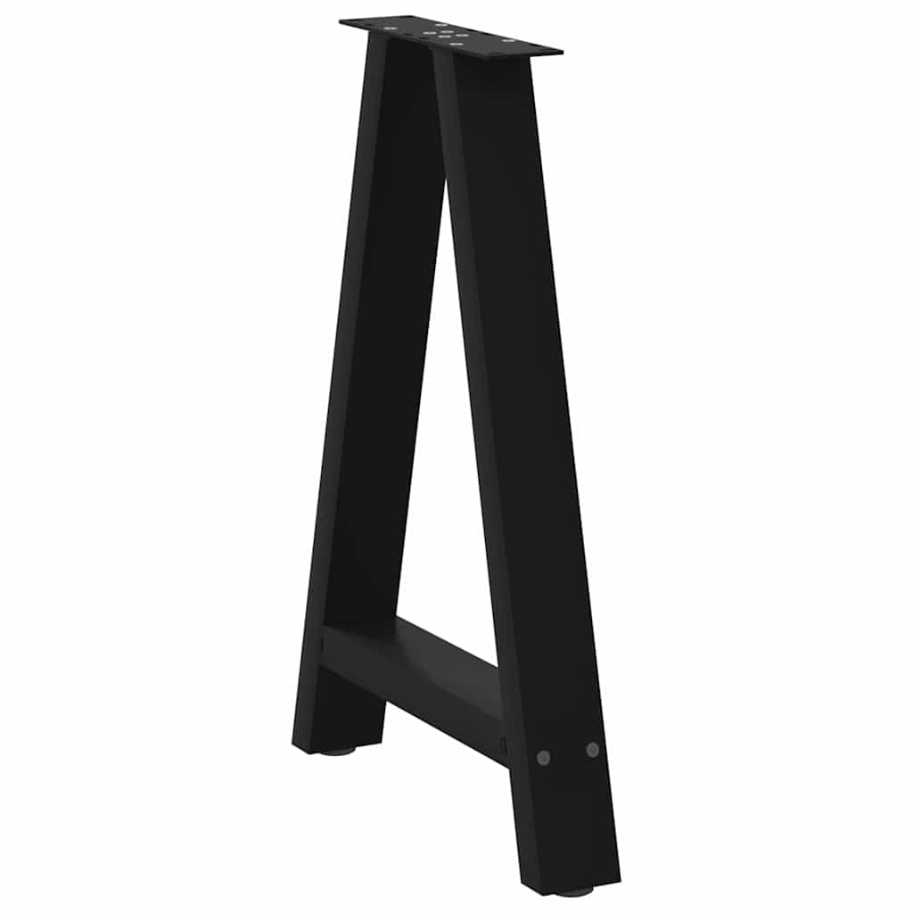 Patas de mesa de comedor en forma de A, 2 unidades, acero con recubrimiento en polvo, 50 x 72 – 73 cm, altura regulable, con protectores de suelo antideslizantes, para manualidades, mesa de